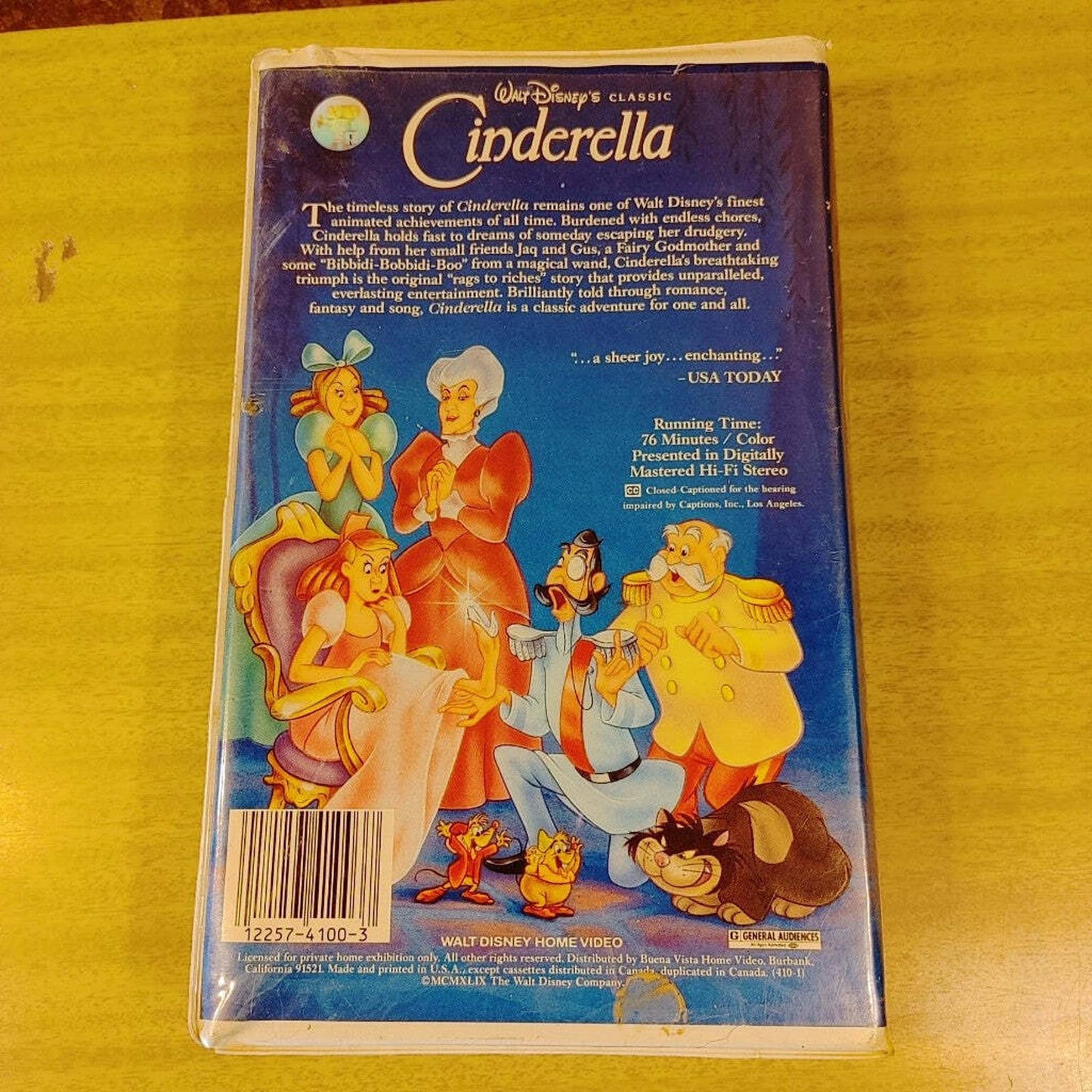 Cinderella 1! Vintage Disney Black Diamond Classic 410 VHS Tape