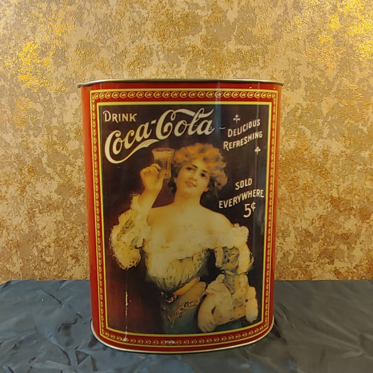 Coke Can! Vintage 1984 Coca Cola Waste Basket Trash Can Free Shipping!