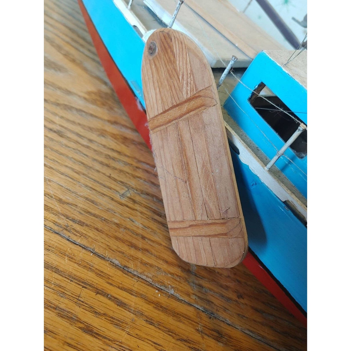 Land Ho! Vintage Scale Model Handbuilt Sailboat Leeboards Unique