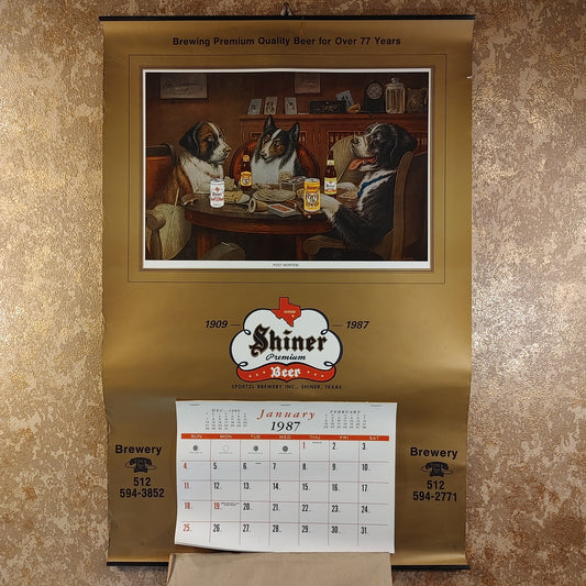 Shiny Shiner! Texas Vintage Shiner Beer Calendar Complete Dogs Playing Poker Spoetzl Brewery