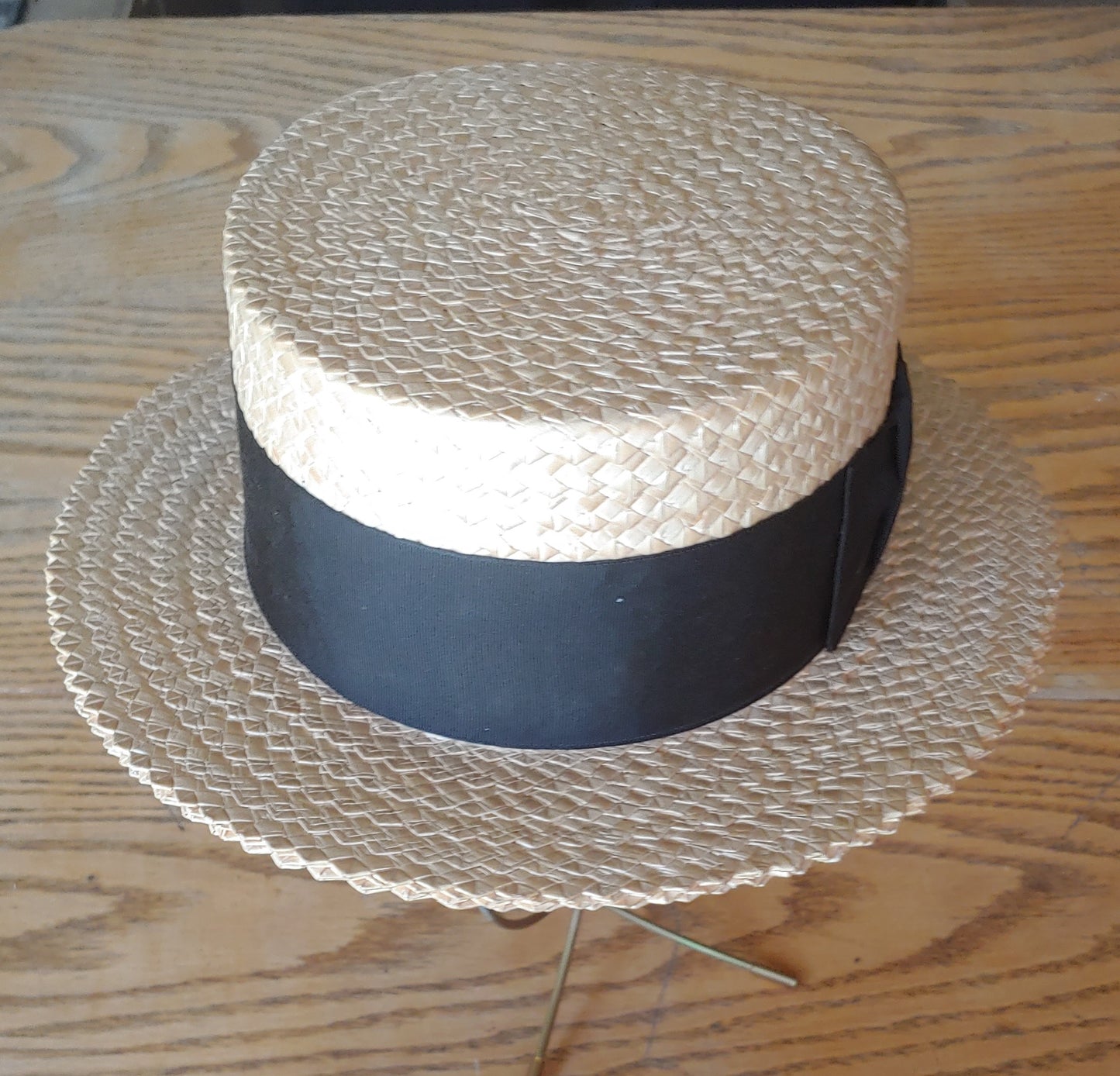 Ragtime! Men's authentic vintage straw boater or skimmer hat