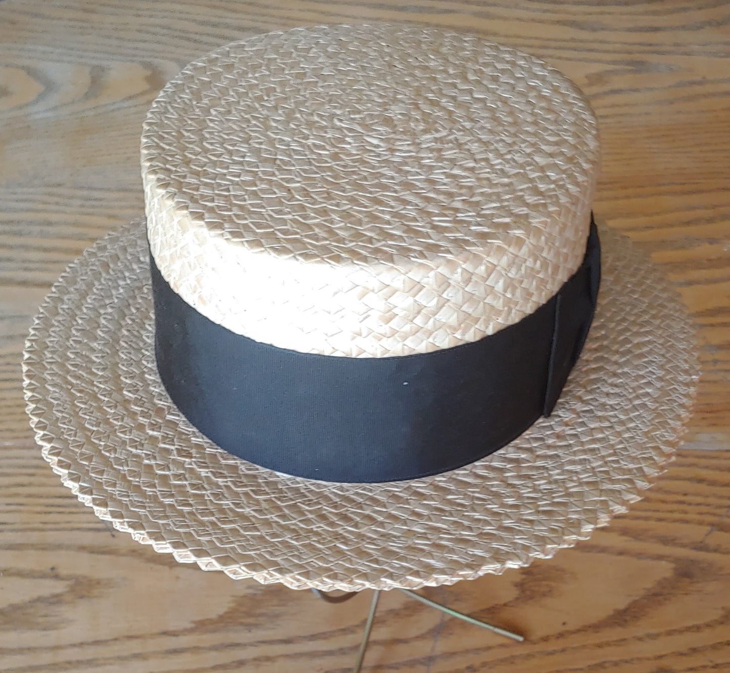 Ragtime! Men's authentic vintage straw boater or skimmer hat