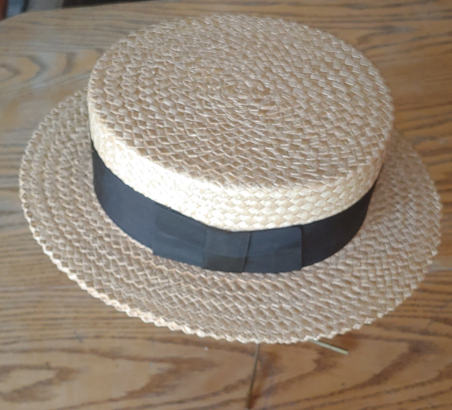 Ragtime! Men's authentic vintage straw boater or skimmer hat