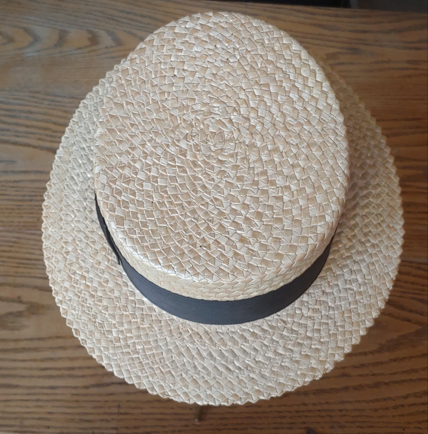 Ragtime! Men's authentic vintage straw boater or skimmer hat