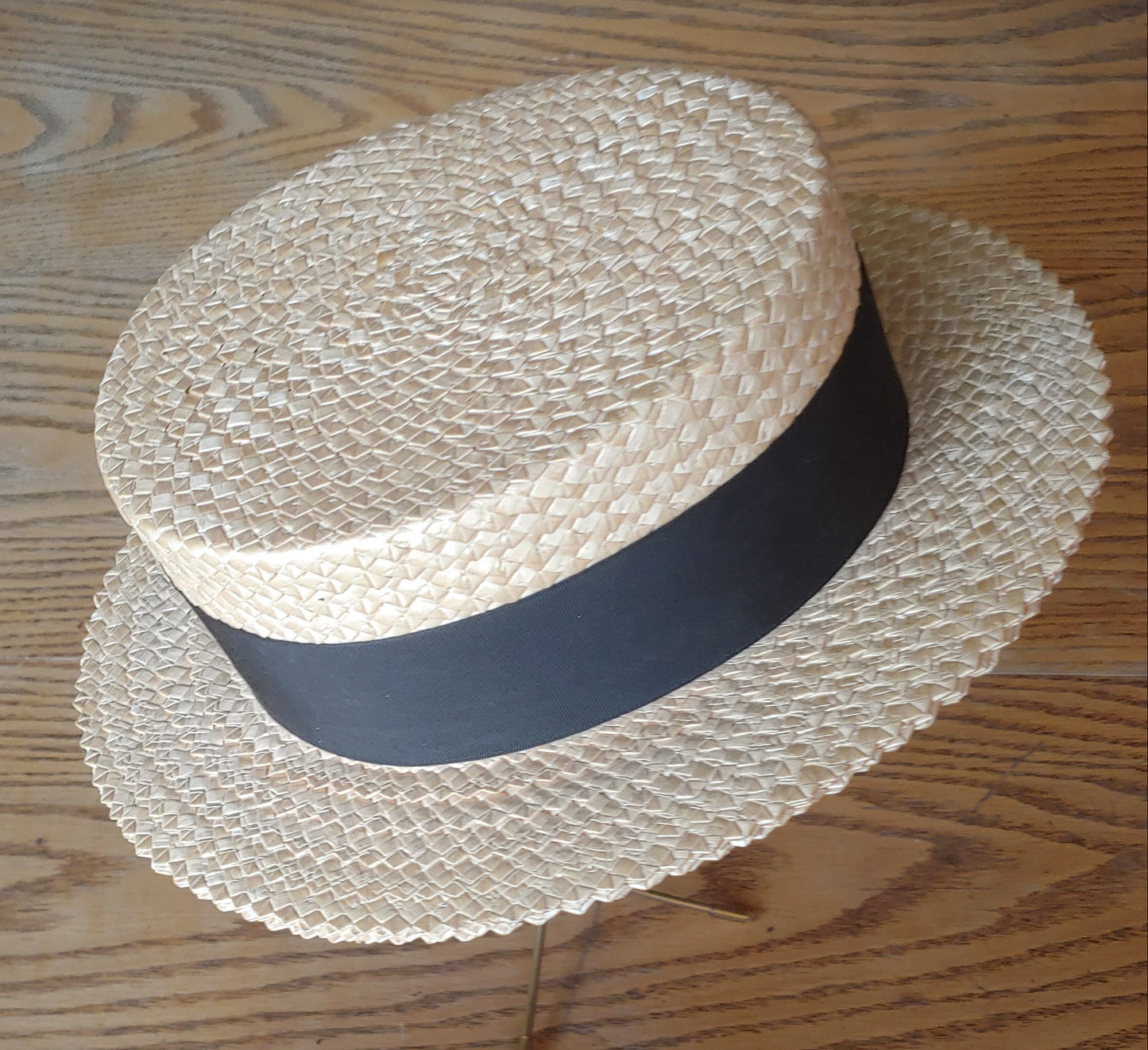 Ragtime! Men's authentic vintage straw boater or skimmer hat