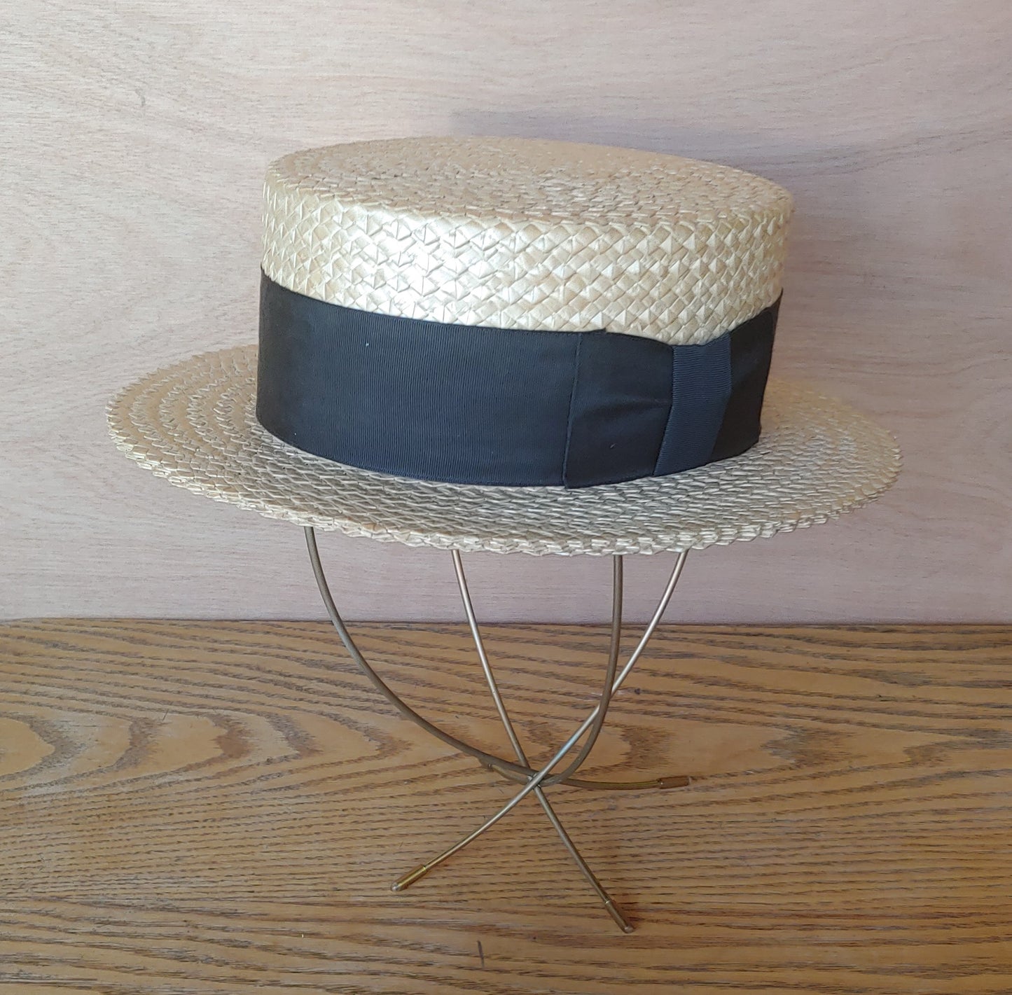 Ragtime! Men's authentic vintage straw boater or skimmer hat