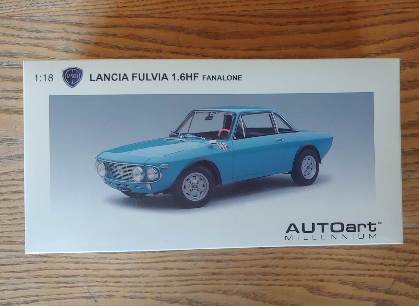 Lancia Fulvia! 1:18 Rare Lancia Fulvia 1.6HF Fanalone AutoArt Model Blue