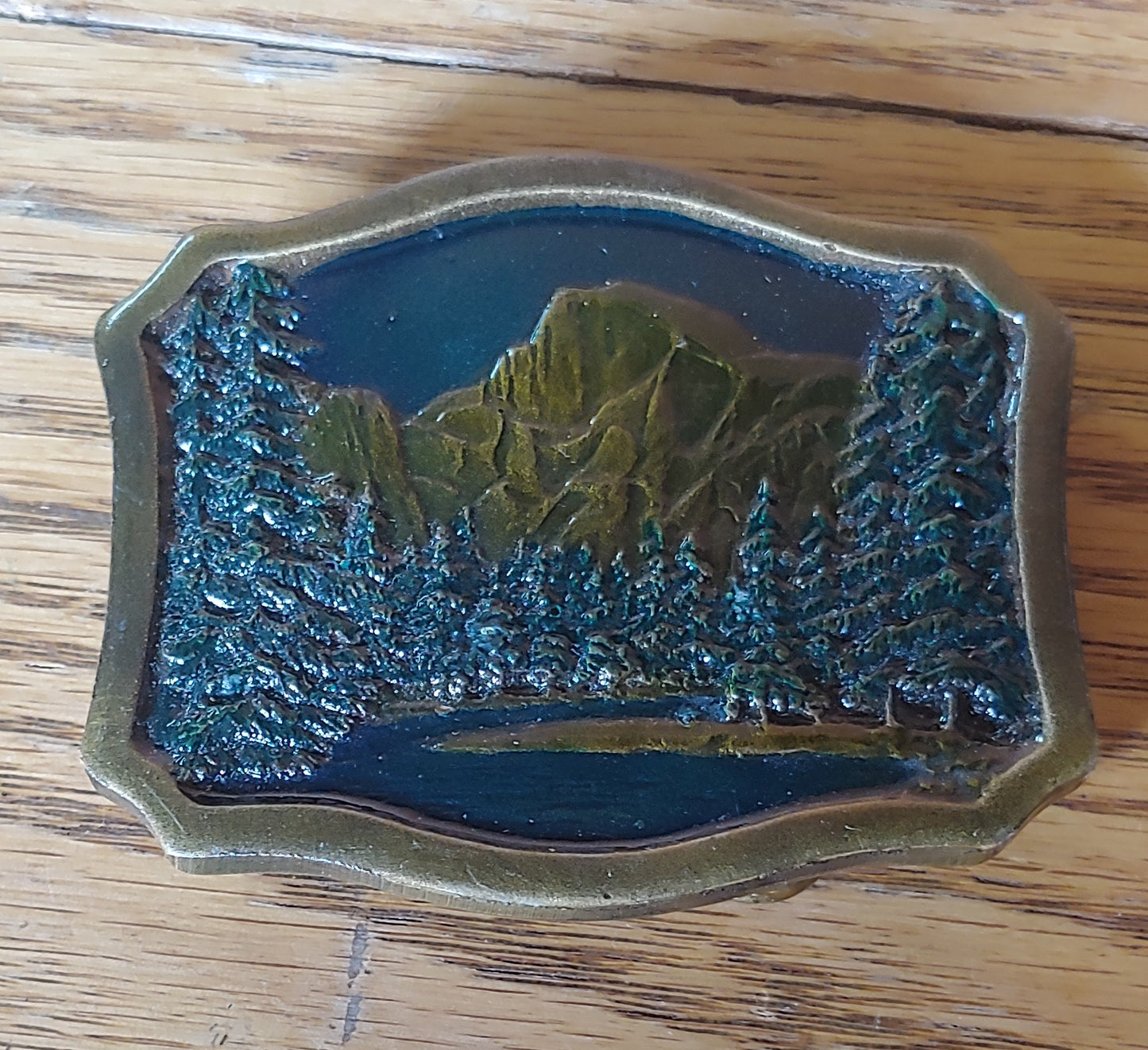 Ol' Half Dome! Yosemite Belt Buckle Vintage Used 1977 Indian Metal Craft