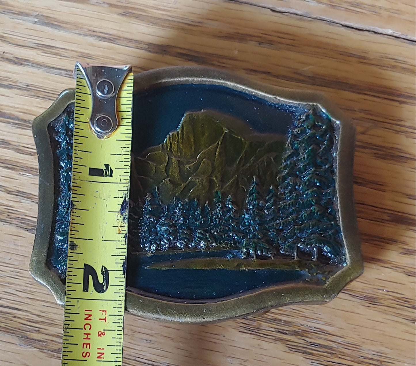 Ol' Half Dome! Yosemite Belt Buckle Vintage Used 1977 Indian Metal Craft