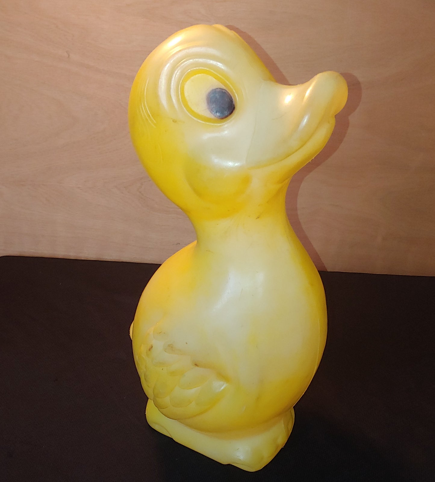 QUACK! Vintage Rubber Ducky Toy Plastic 50's Huge unique Duck Poly