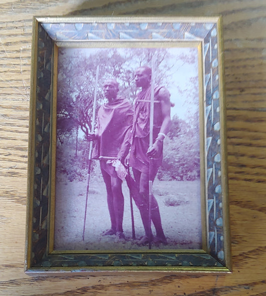 African Dudes! Sepia Old African Maasai Photograph Antique