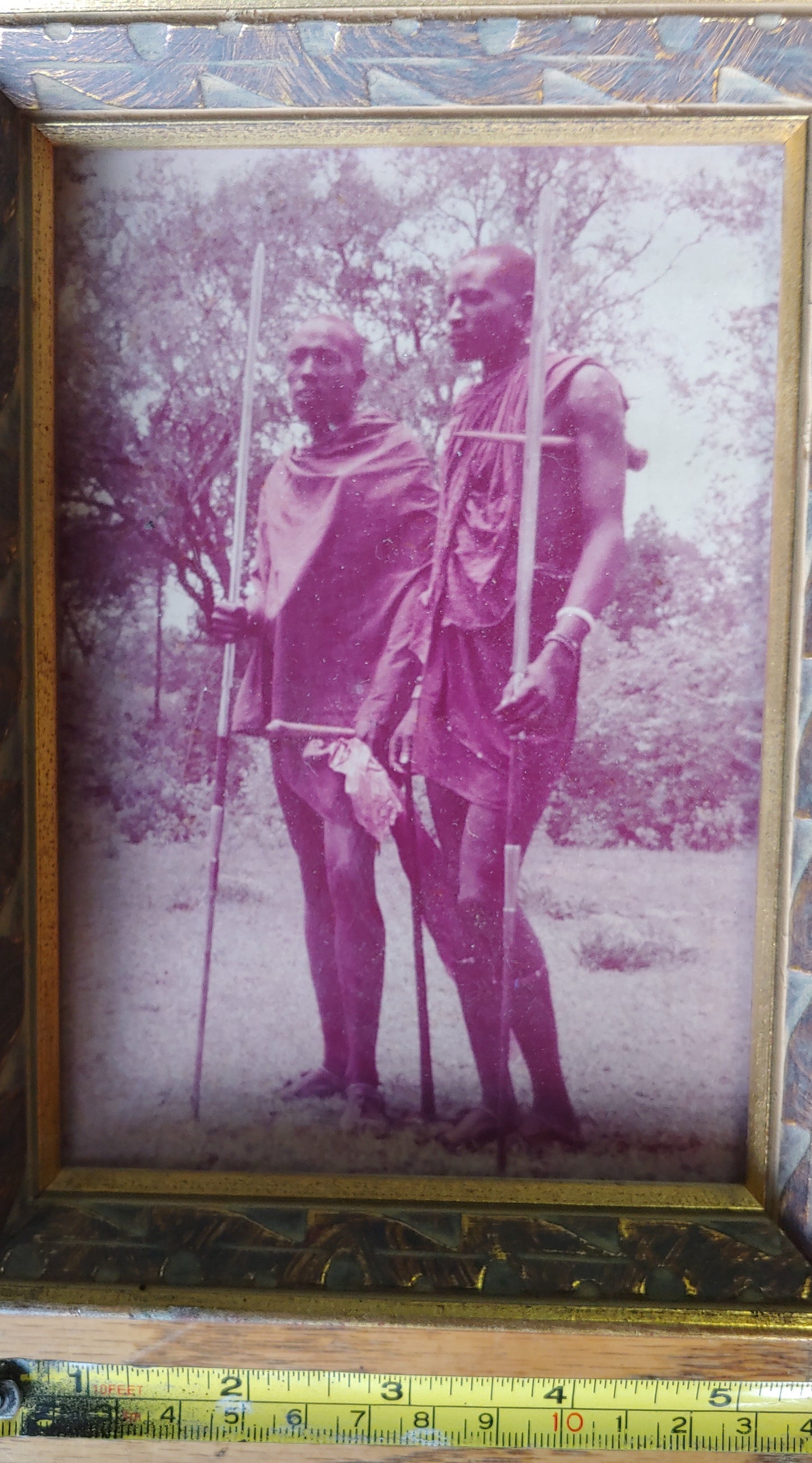 African Dudes! Sepia Old African Maasai Photograph Antique