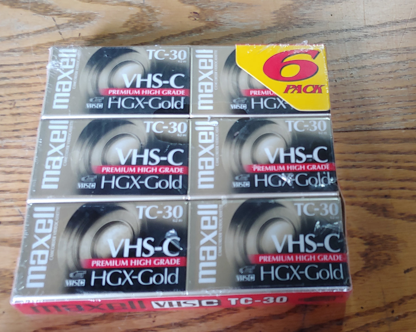 Roll Tape! 6 Pack VHS-C Videotape Maxell HGX Gold TC-30