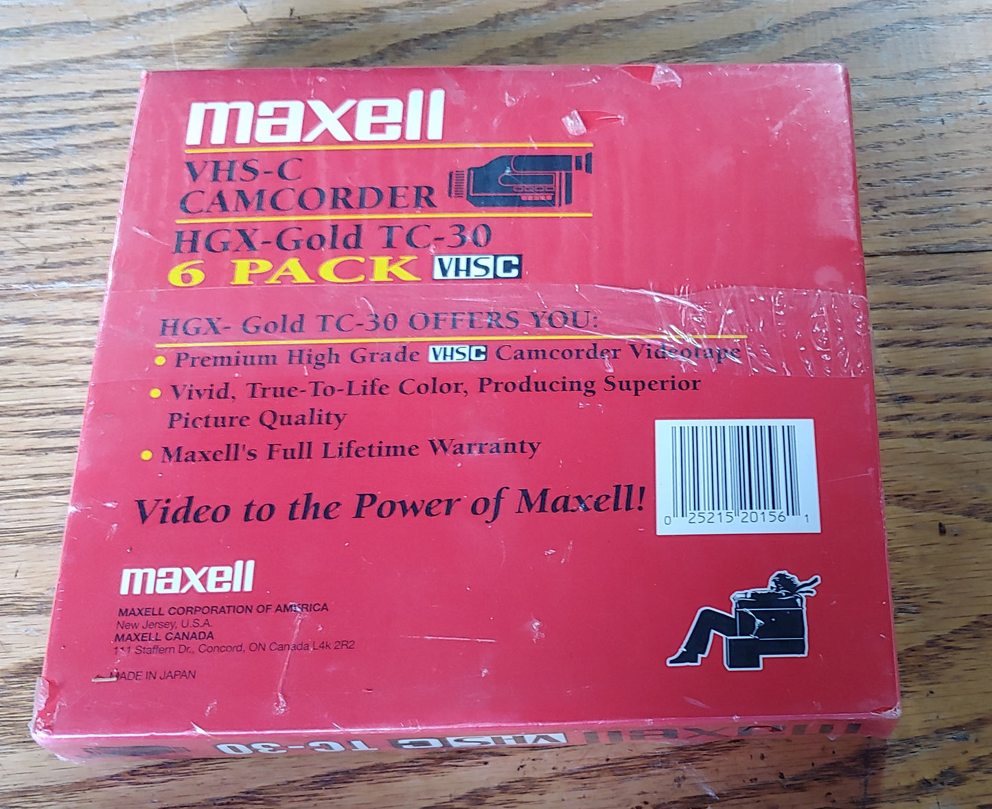 Roll Tape! 6 Pack VHS-C Videotape Maxell HGX Gold TC-30