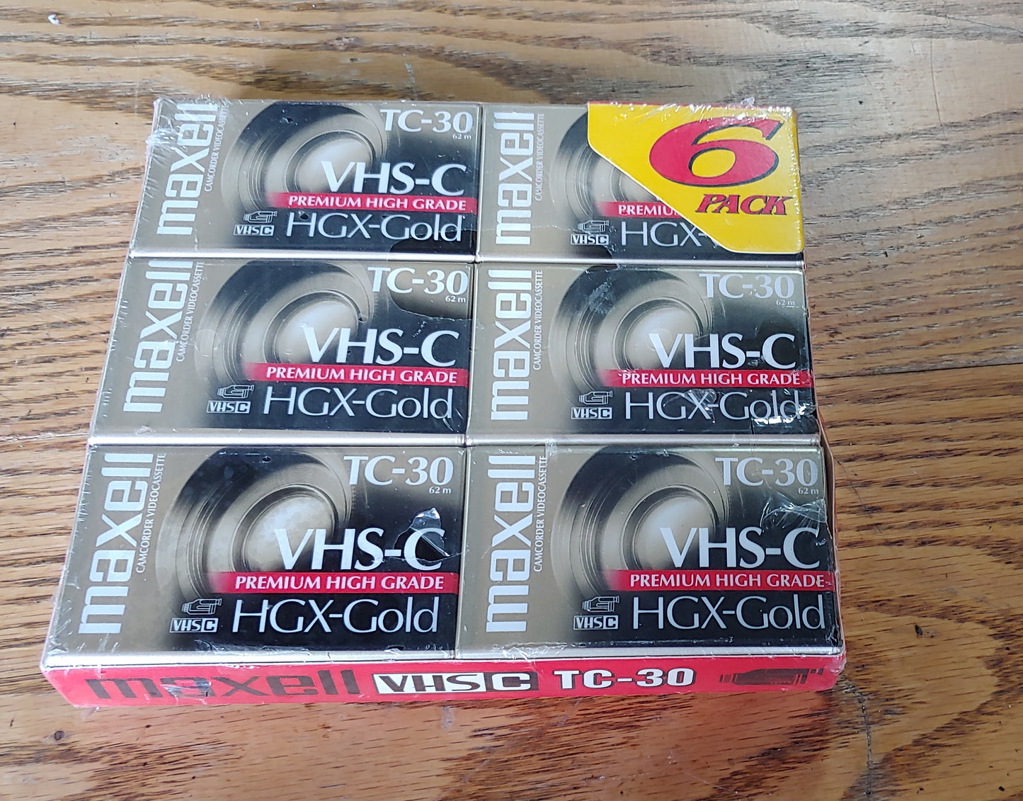 Roll Tape! 6 Pack VHS-C Videotape Maxell HGX Gold TC-30