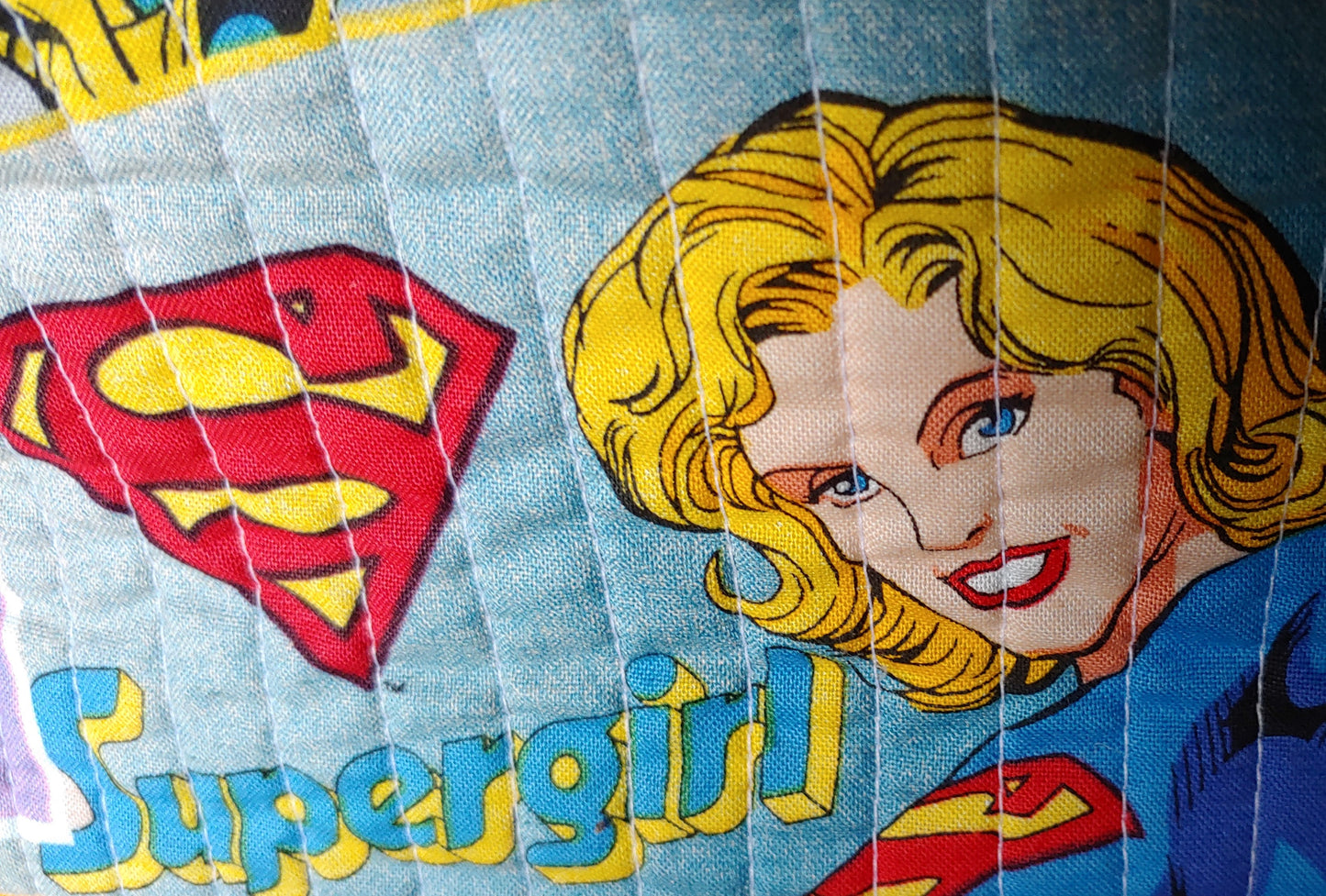 Go on Girl! Vintage DC Comics Supergirl Wonder Woman Quilted Cosmetic Bag