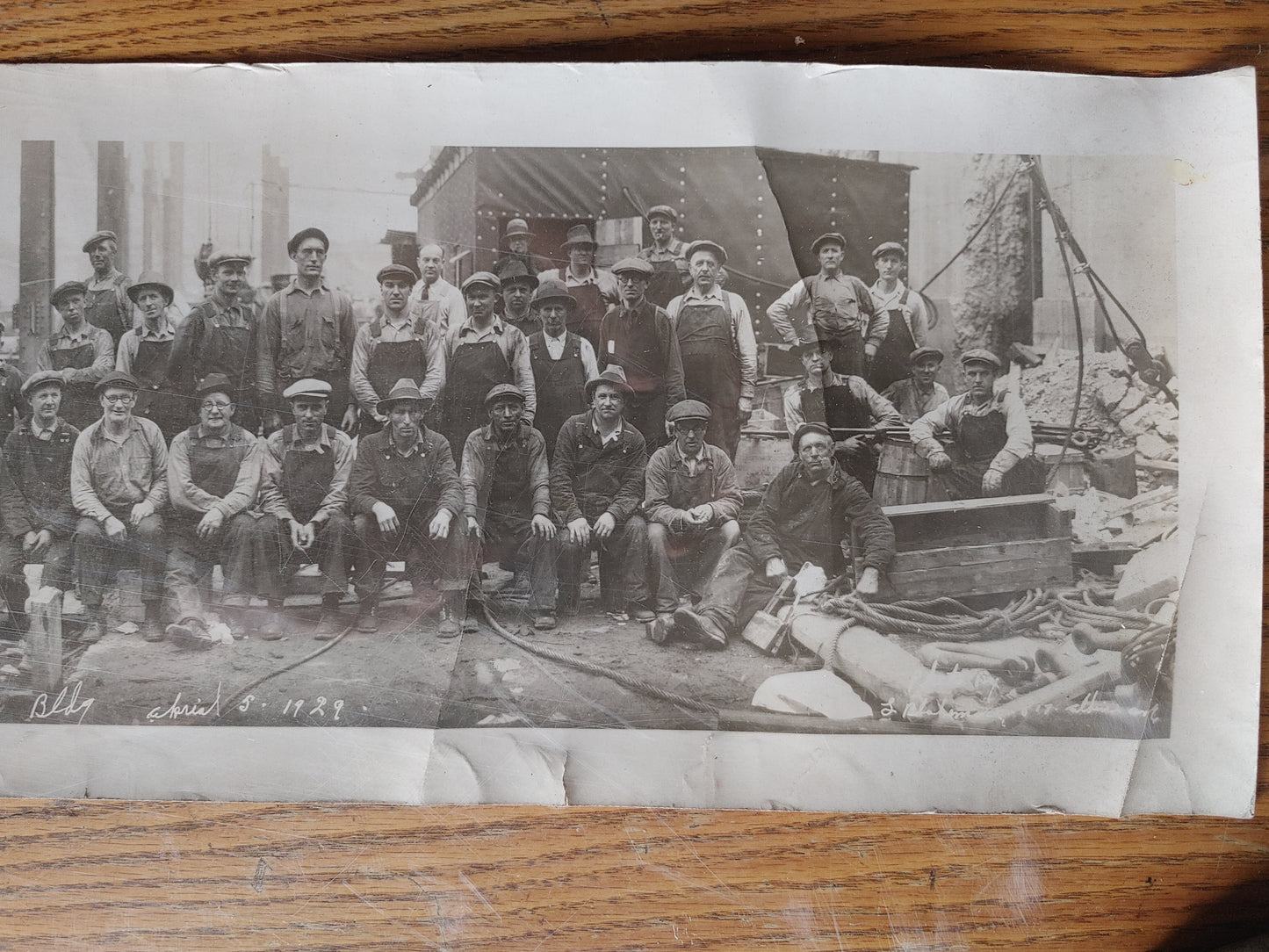 Men at Work! Vintage "Yardlong" Men Working Photo Merchandise Mart 1929