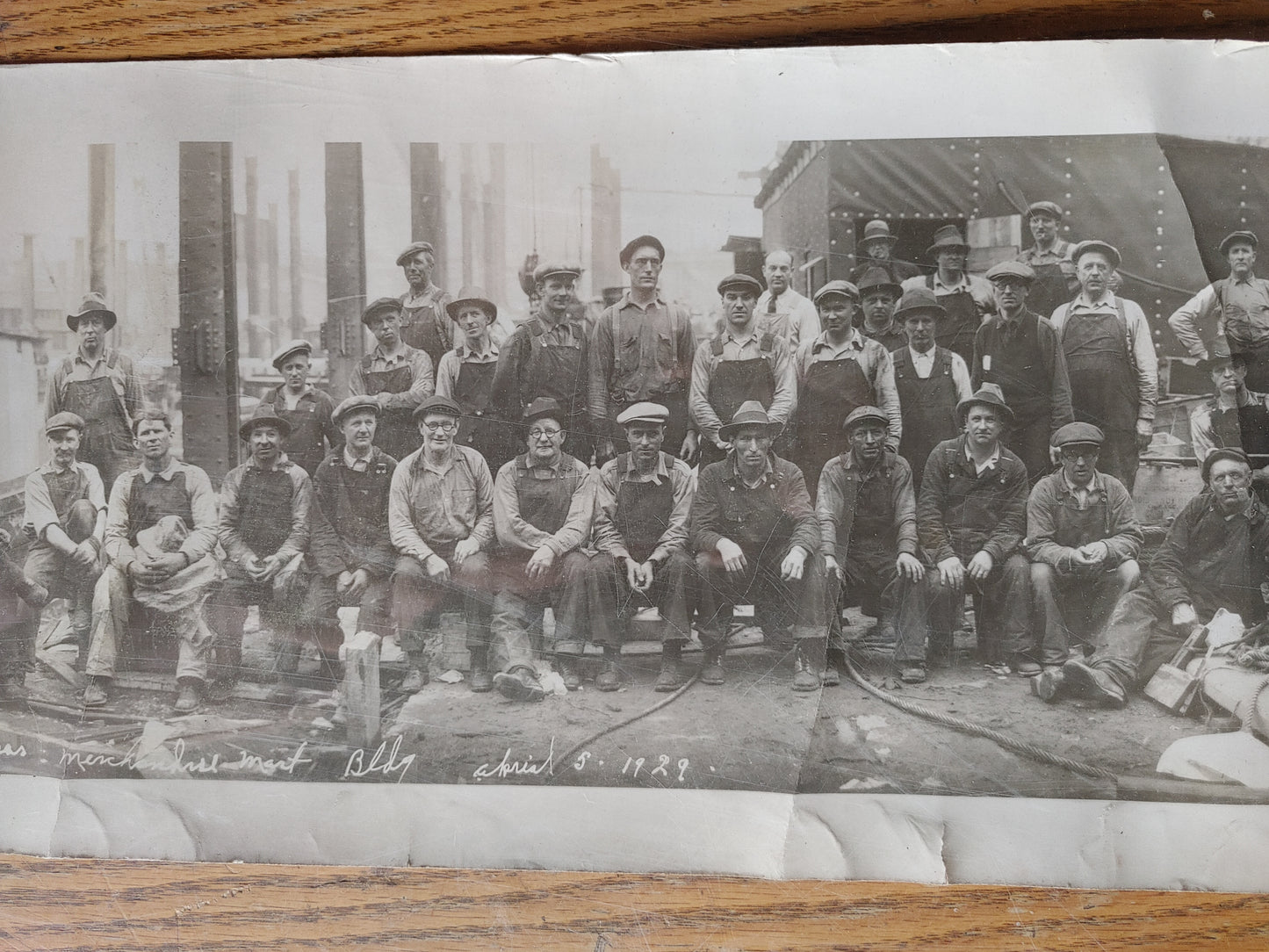 Men at Work! Vintage "Yardlong" Men Working Photo Merchandise Mart 1929