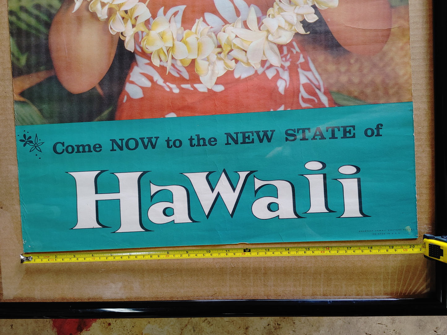 Aloha! Vintage 1950's Hawaii New State Travel Poster Original Authentic Free Shipping!