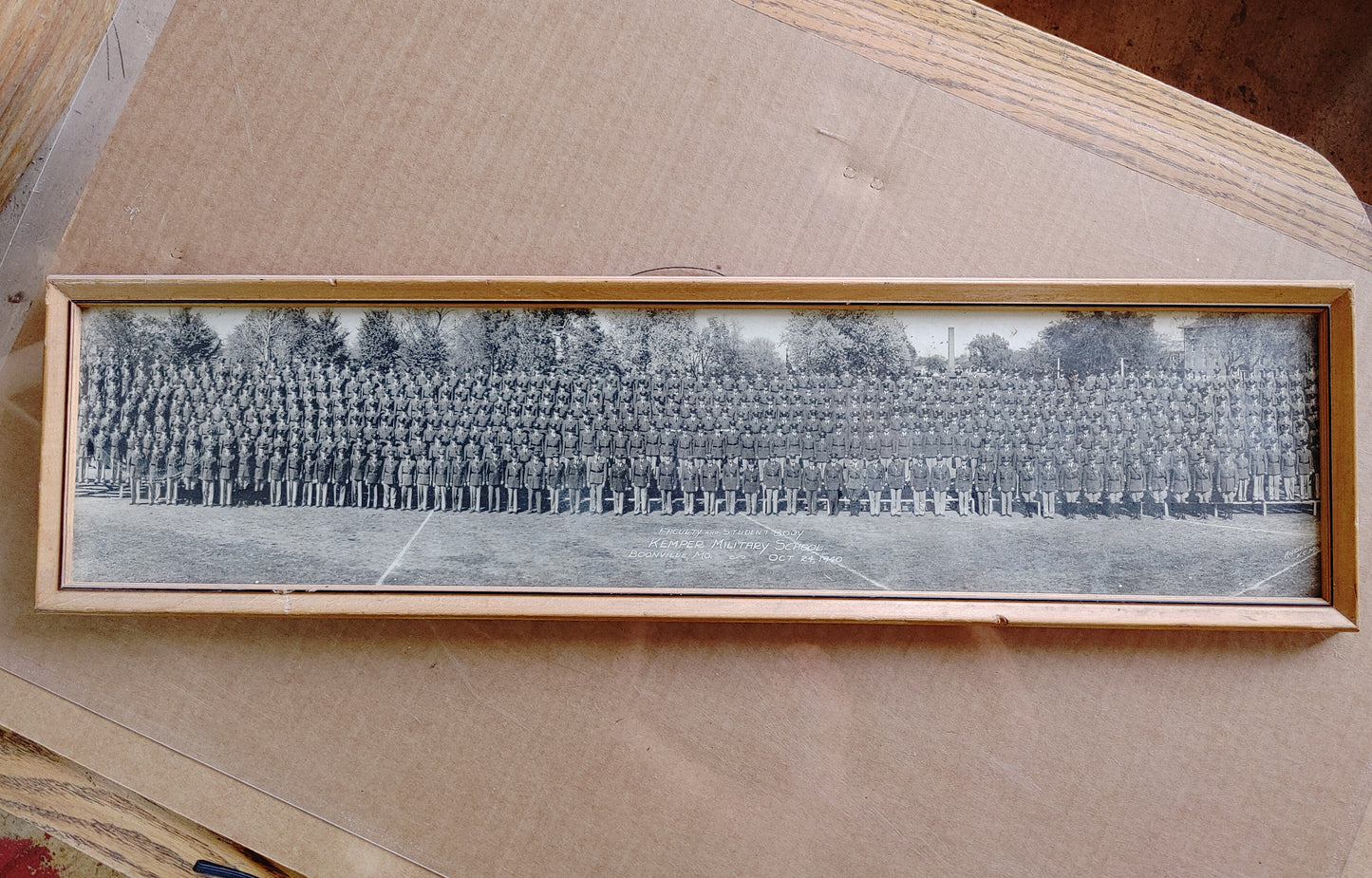 Class act! Vintage Framed Yard Long Photograph Kemper Military School 1940