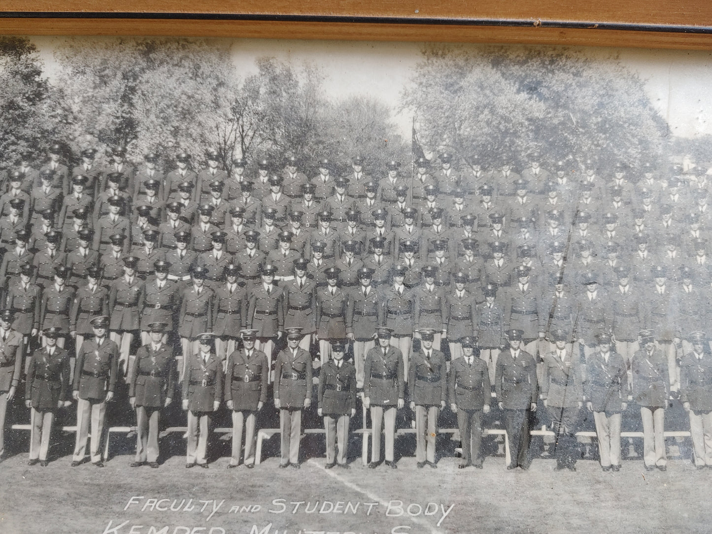 Class act! Vintage Framed Yard Long Photograph Kemper Military School 1940