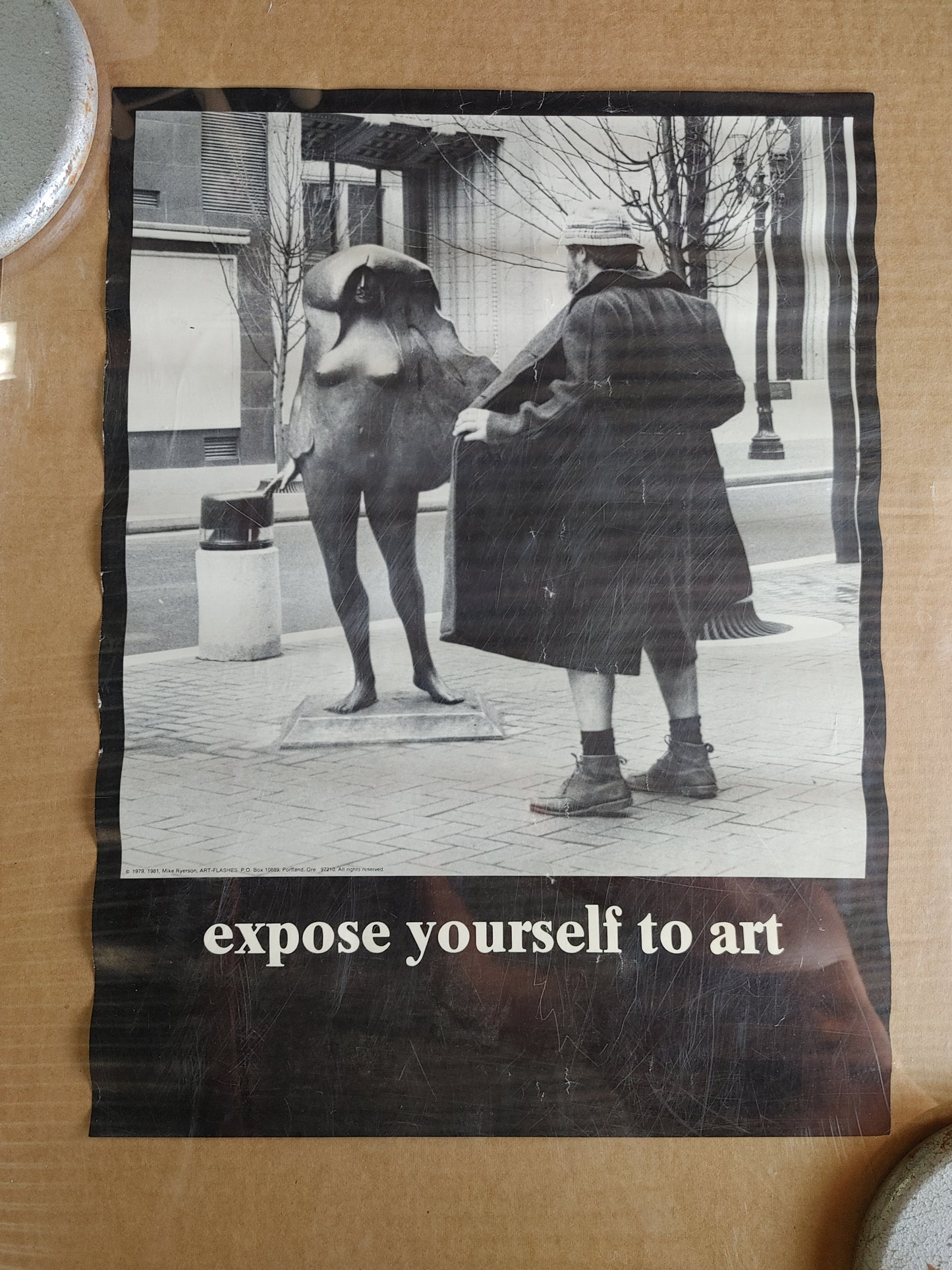 Flash Artist! Vintage funny poster Expose Yourself to Art promotion 1981