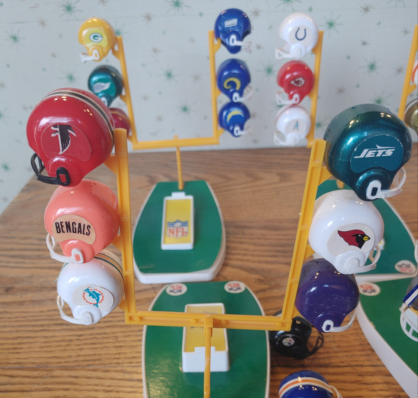 Gridiron Glory Days! Vintage NFL Mini Helmet Lot Orange Products 1970's Kit