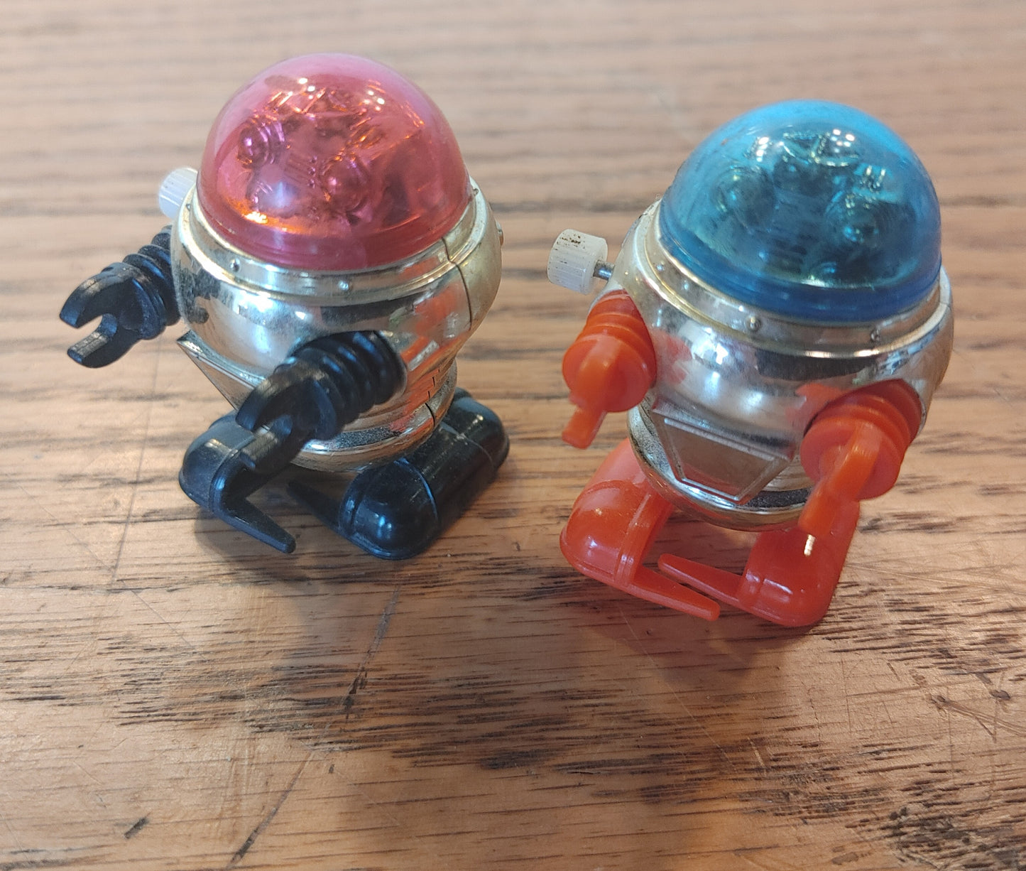 Rascals! Pair Vintage Rascal Robots Blue Red Works 1977 TOMY Toy Wind-up