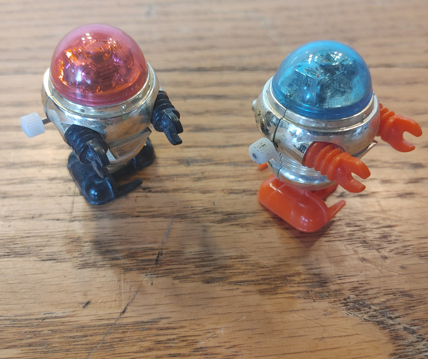 Rascals! Pair Vintage Rascal Robots Blue Red Works 1977 TOMY Toy Wind-up