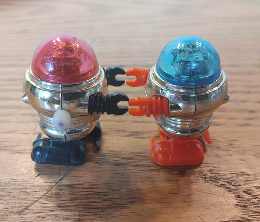 Rascals! Pair Vintage Rascal Robots Blue Red Works 1977 TOMY Toy Wind-up