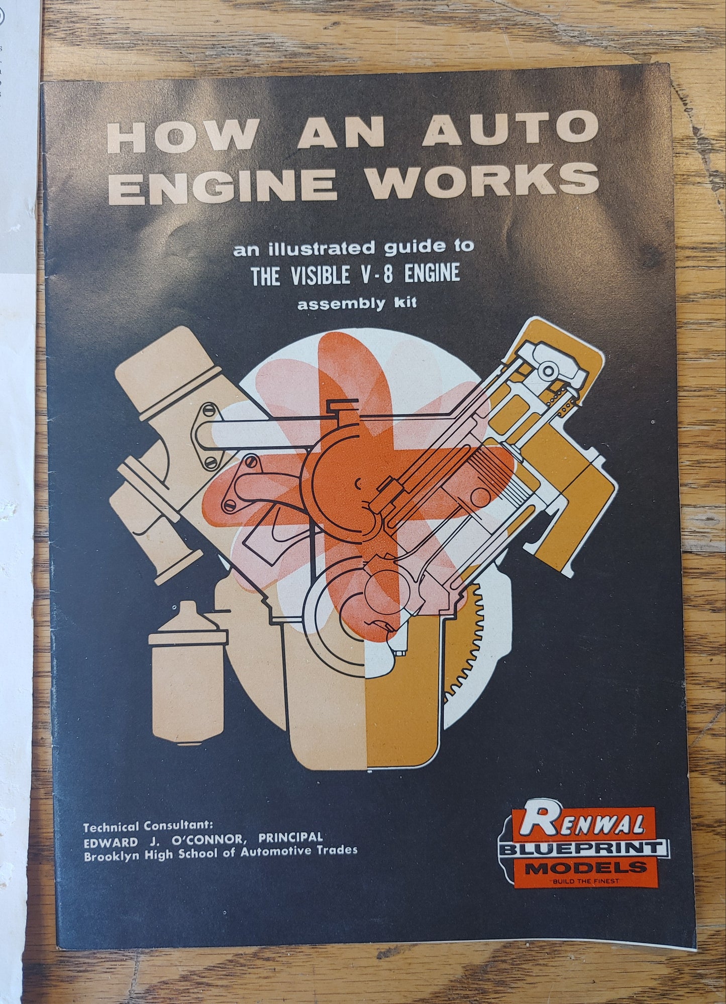 Motor Manual! Vintage Manuals only Renwal Visible V8 Engine Directions