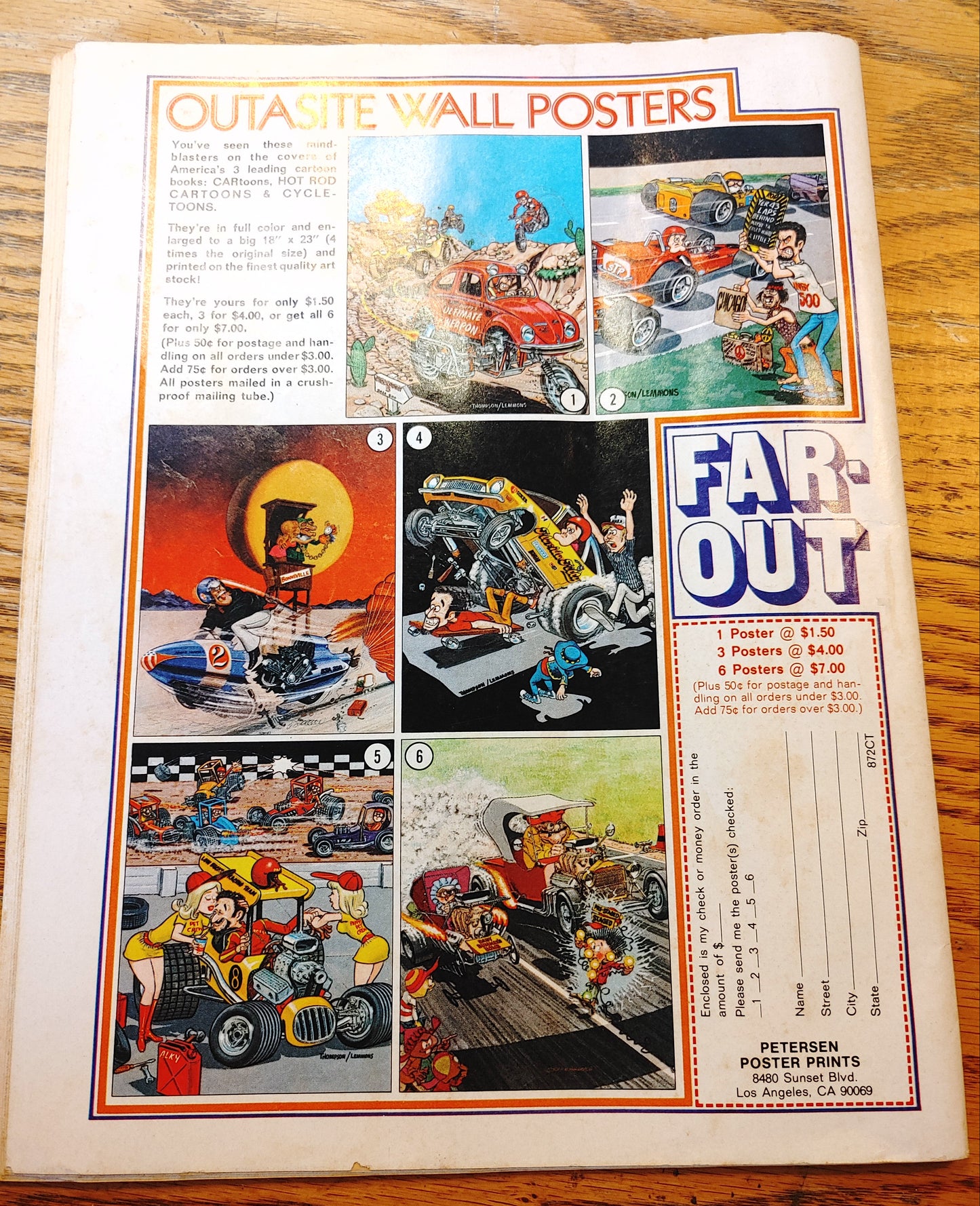 Car Toons! Vintage Auto Hot Rod Magazine Funny August 1972 Comic