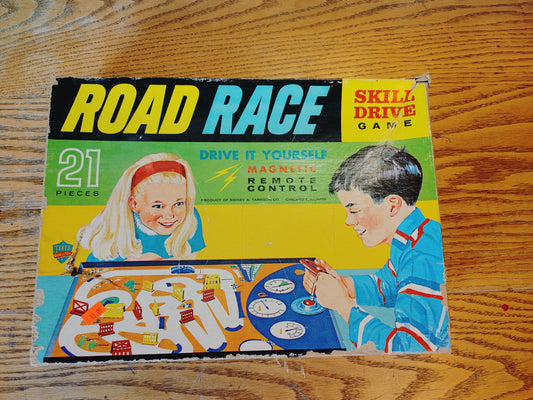 Driver's Ed! Vintage Road Race Game Cars Box Made Chicago Sidney A. Tarrson Inc.