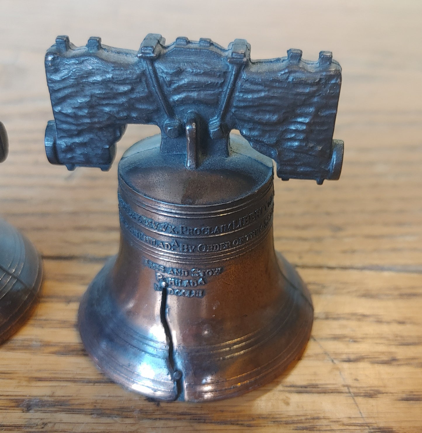 Franklin's Tower! Lot 2 Vintage Liberty Bell Souvenir Replica Small Bell