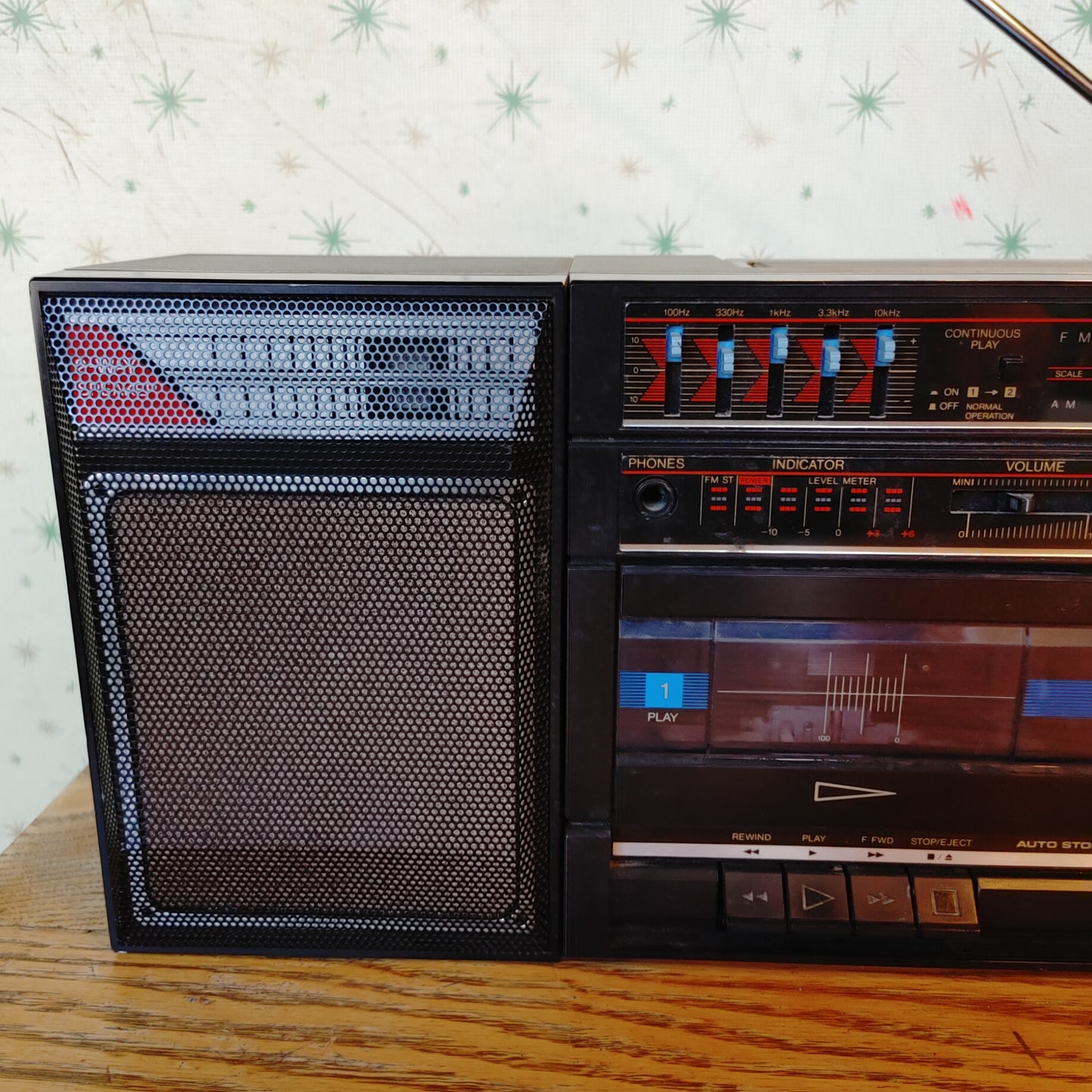 Boom Box! Vintage Sharp GF-570 Black Rare Works Dual Cassette-Corder Clean