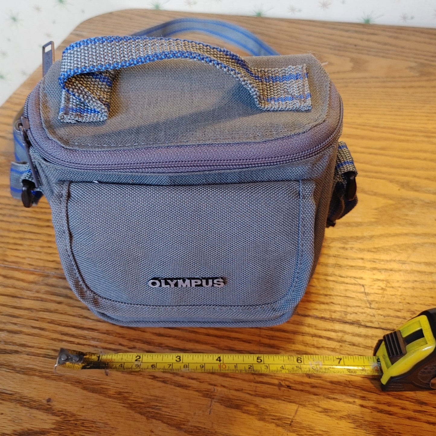 In the Bag! Vintage Olympus Camera Bag Gray Blue Lenses Accessories Nylon