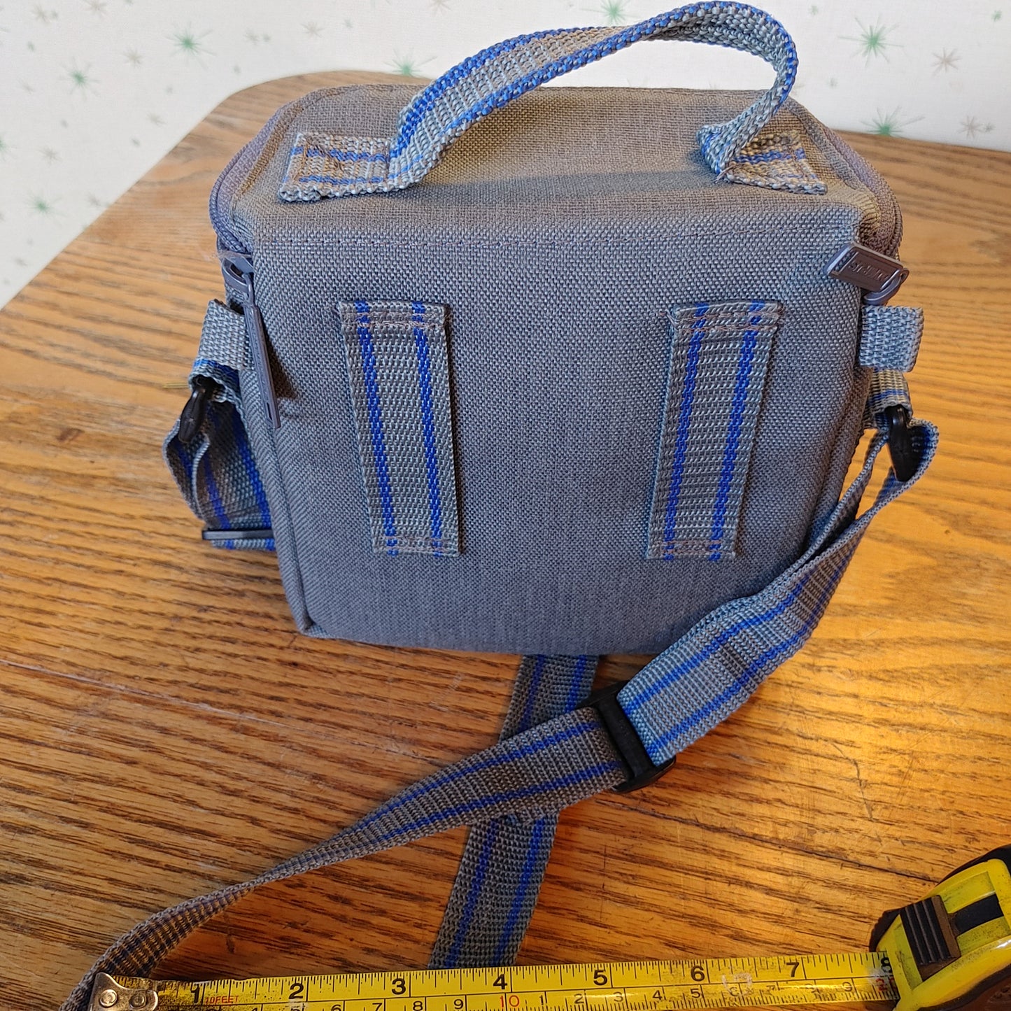 In the Bag! Vintage Olympus Camera Bag Gray Blue Lenses Accessories Nylon