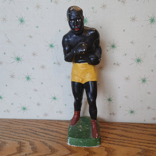 Brown Bomber! Vintage Joe Louis Boxing Figure Chalkware Plaster Antique 1940's