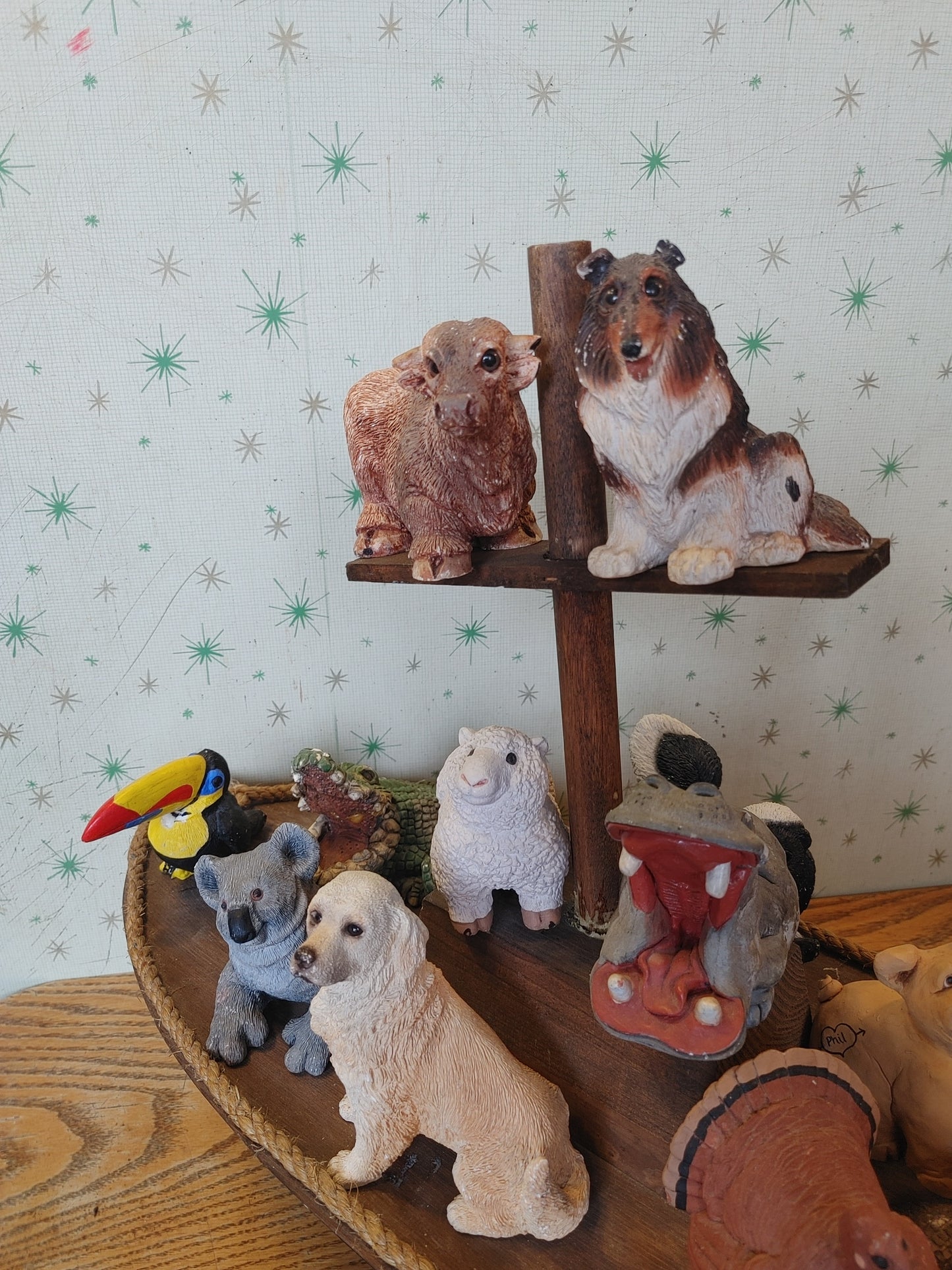 Whoa Noah! Vintage Lot Collection Animals Don James Stone Critters