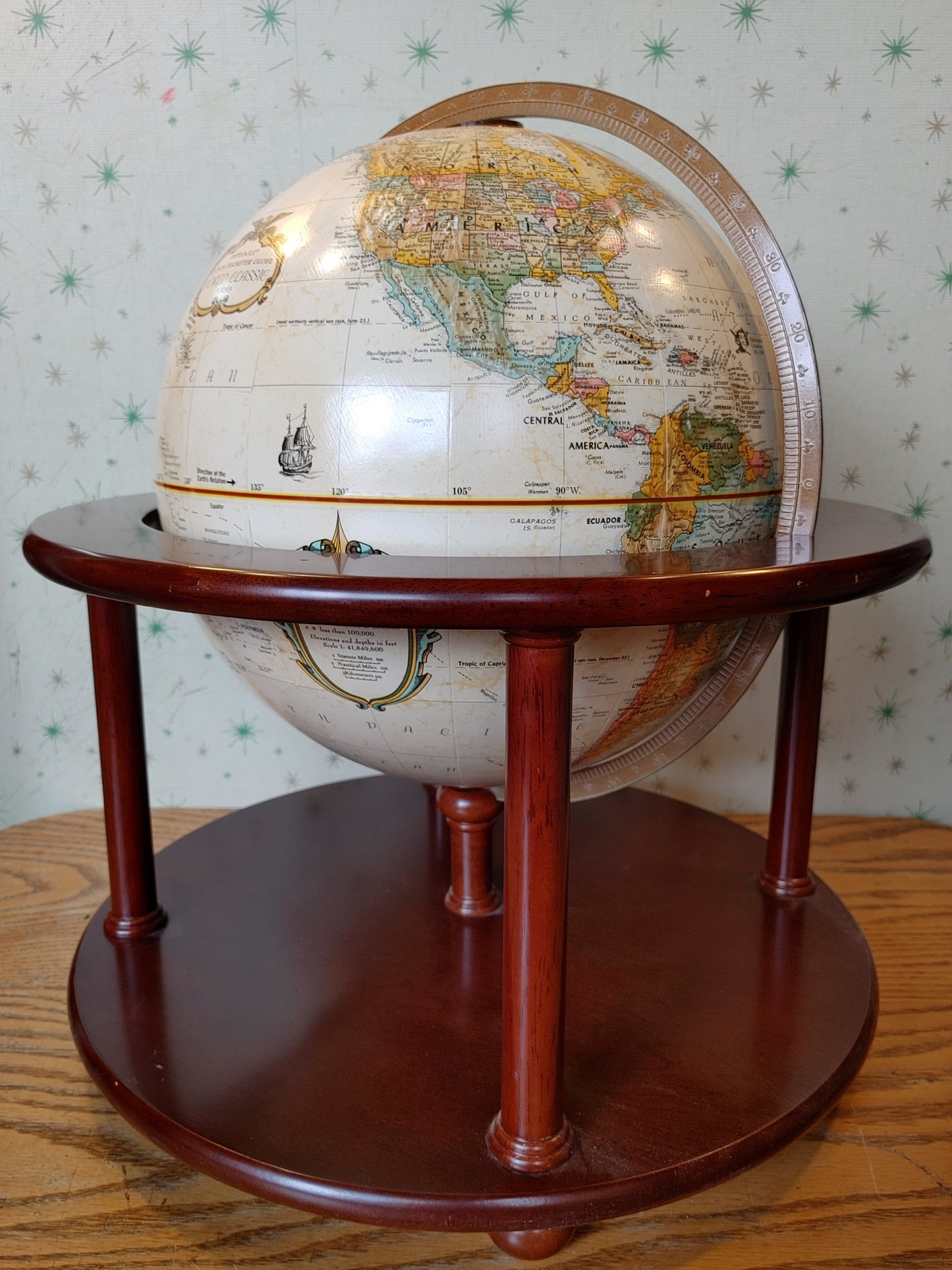 Totally Globular! Vintage 12" Replogle Globe in Stand Bombay 1997 Beautiful