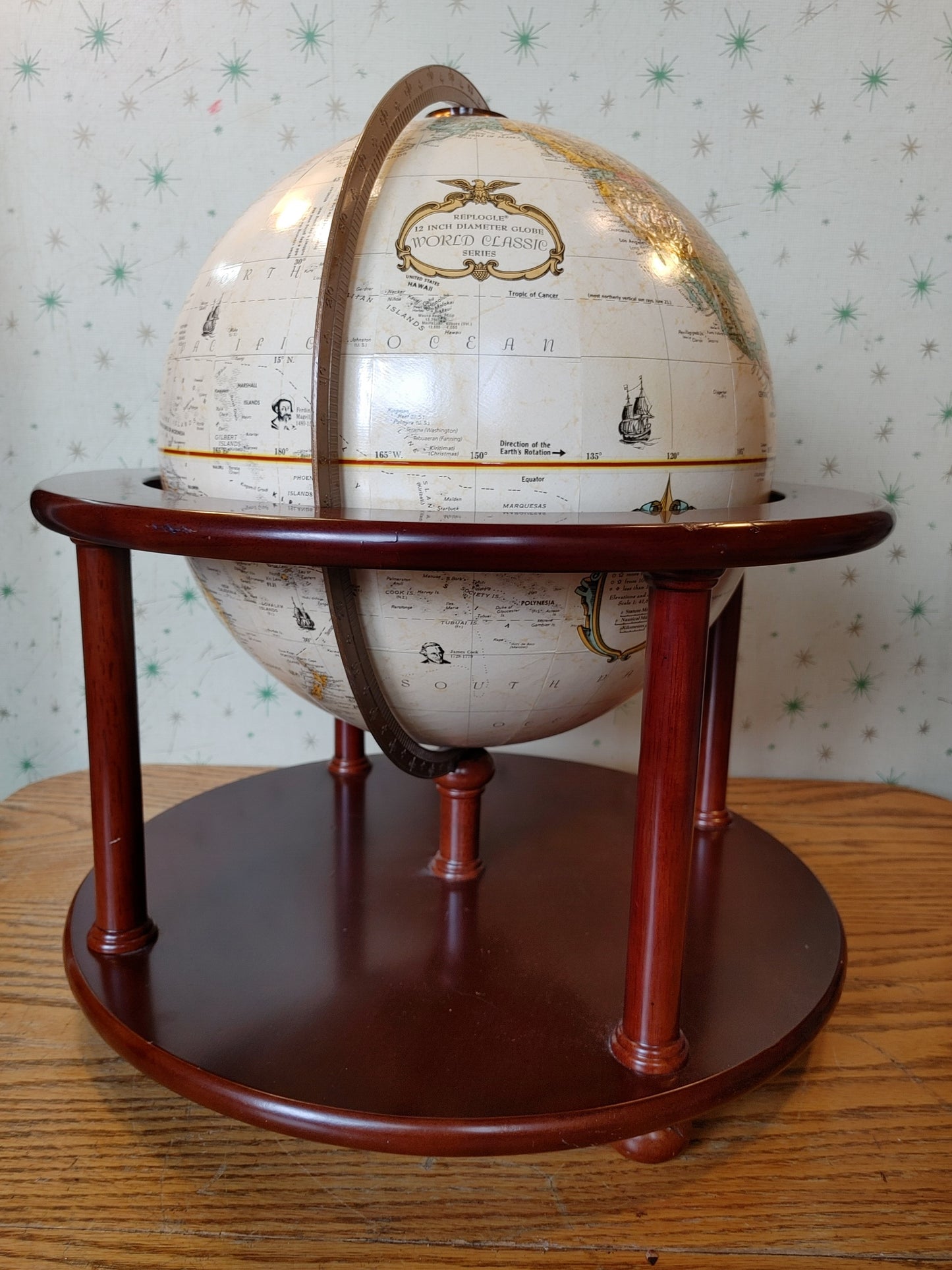 Totally Globular! Vintage 12" Replogle Globe in Stand Bombay 1997 Beautiful