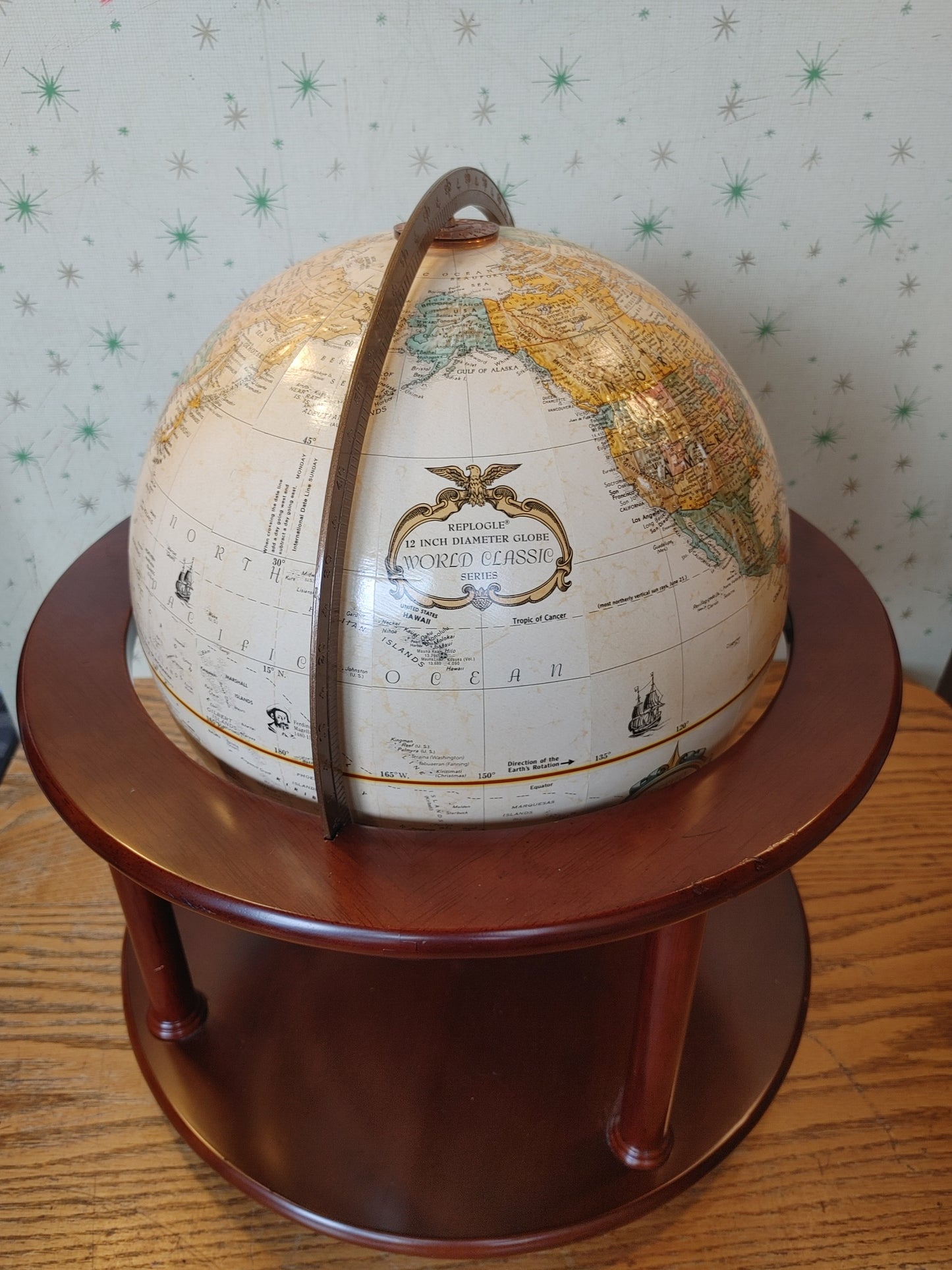 Totally Globular! Vintage 12" Replogle Globe in Stand Bombay 1997 Beautiful