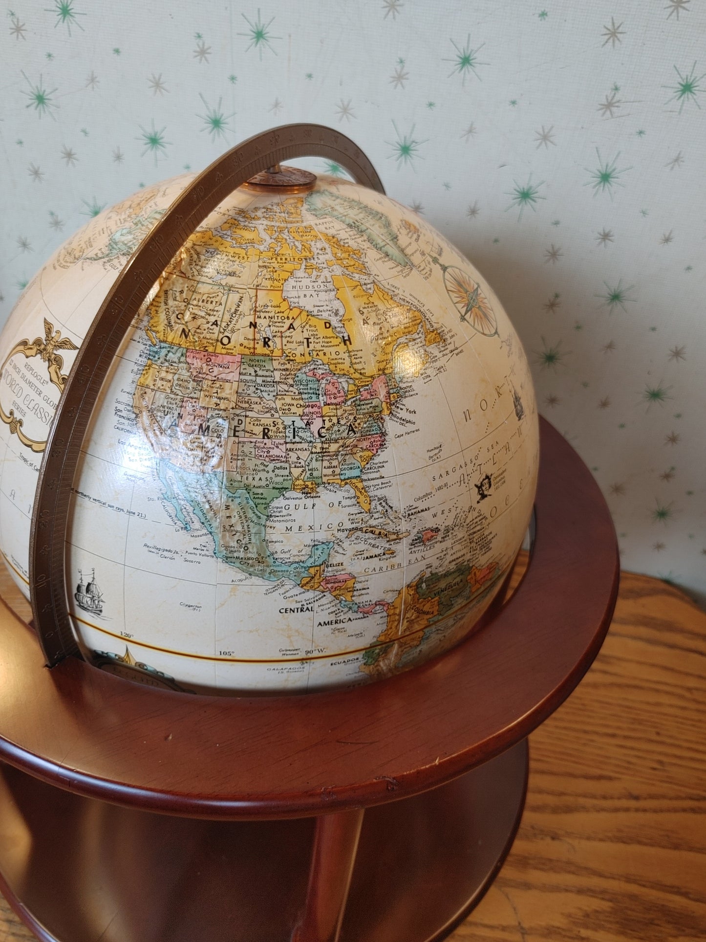 Totally Globular! Vintage 12" Replogle Globe in Stand Bombay 1997 Beautiful