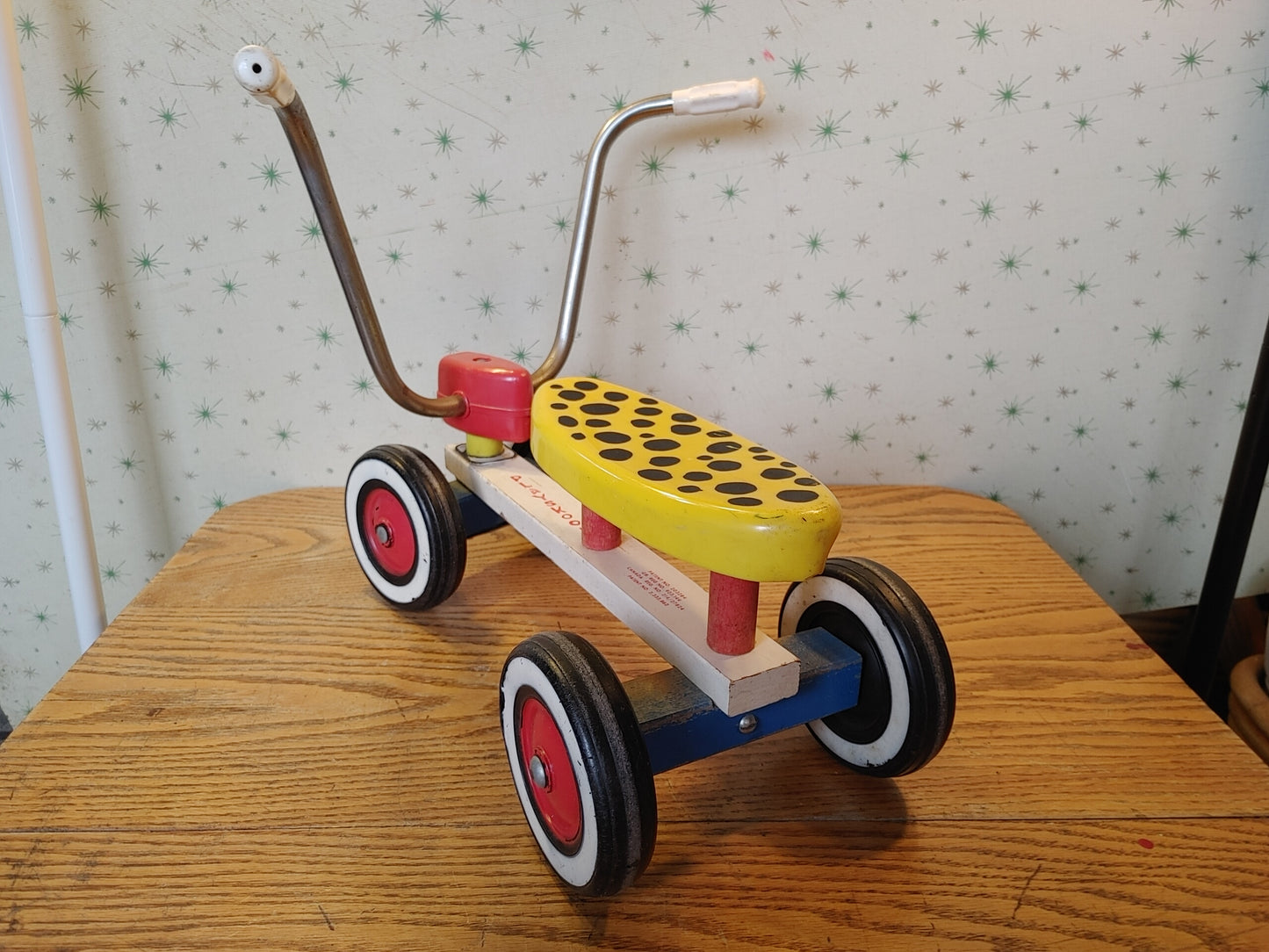 Scoot! Vintage Toddler Toy Scooter Playskool 70's Leopard Seat