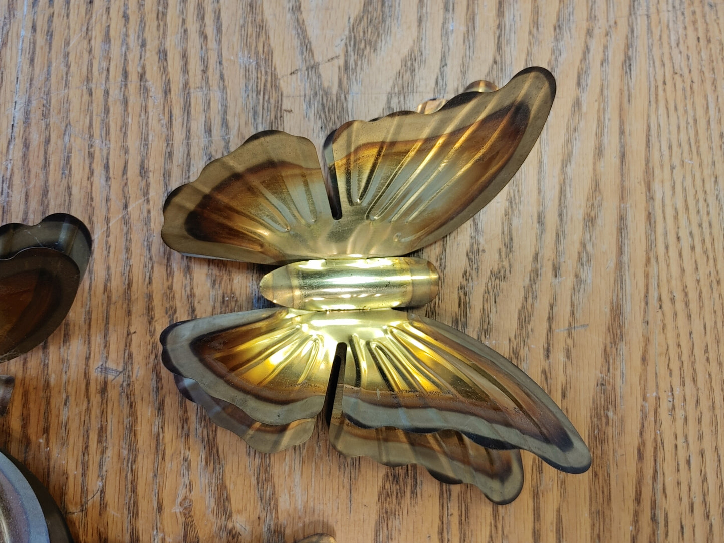 Butterfly Bounty 2! Vintage set 3 Butterflies Copper 70's Boho