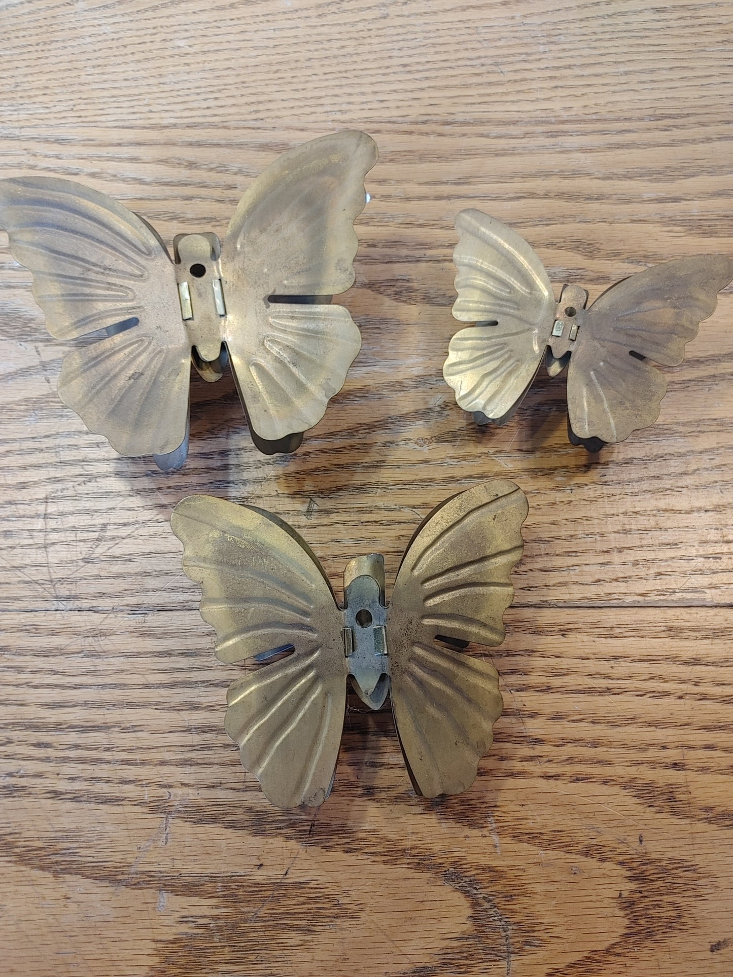 Butterfly Bounty 2! Vintage set 3 Butterflies Copper 70's Boho