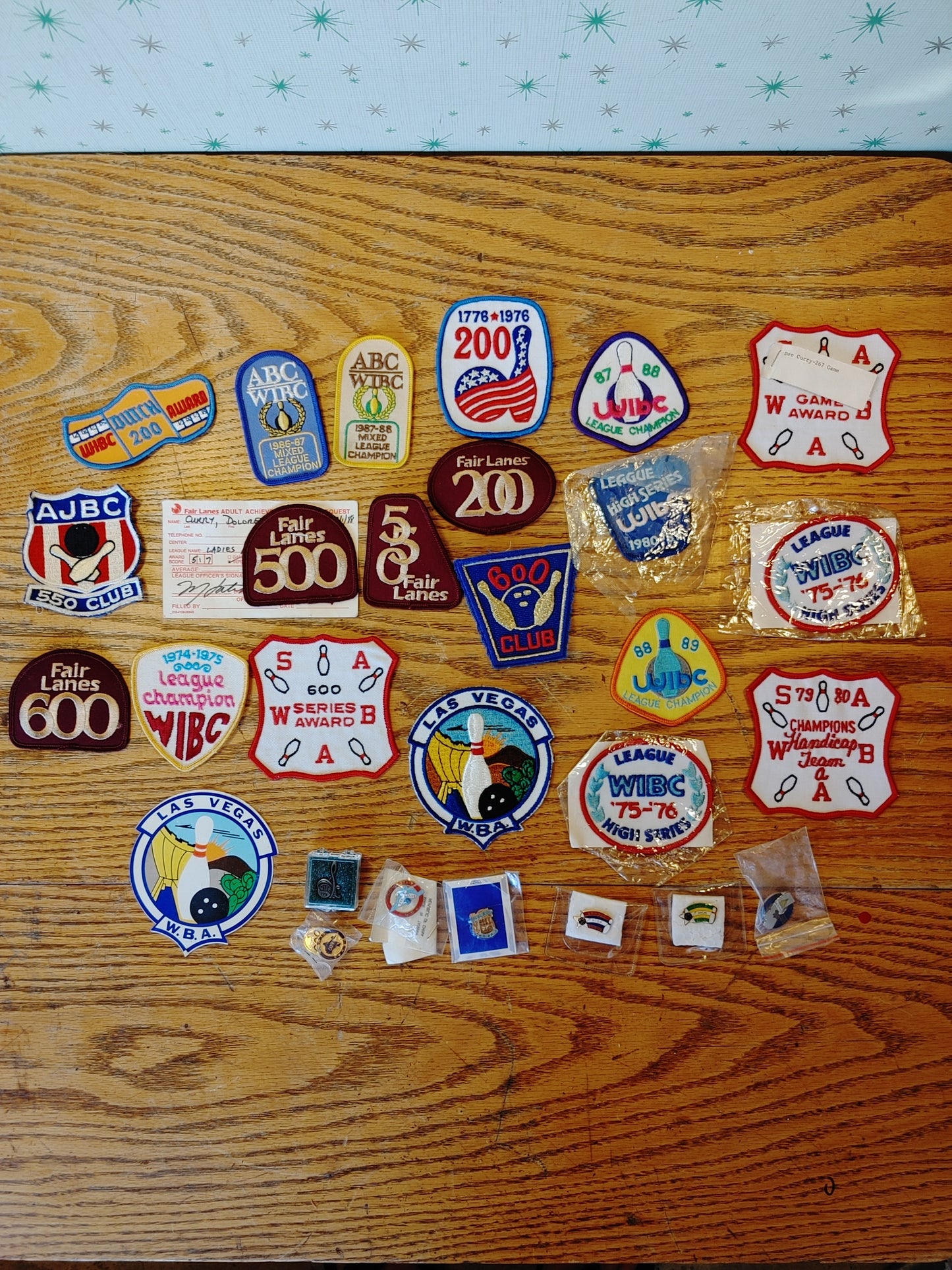 Strike! Vintage Bowling Patch Lot WIBC Others 20 Patches 8 Pins 1 Sticker