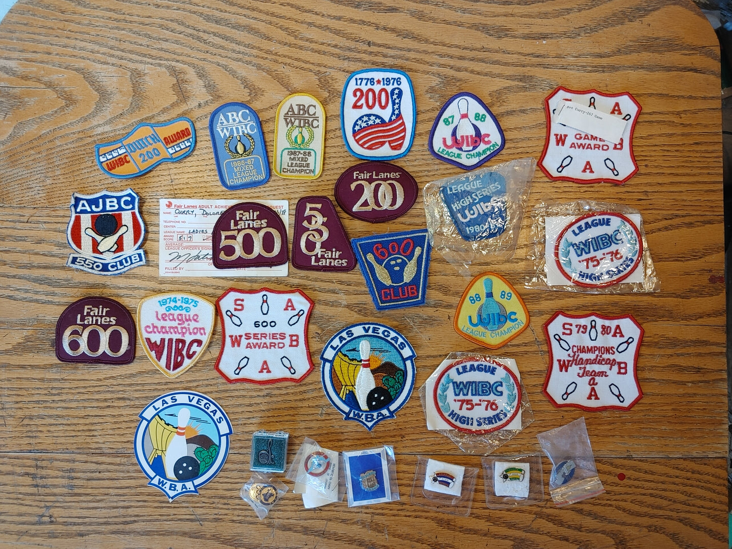 Strike! Vintage Bowling Patch Lot WIBC Others 20 Patches 8 Pins 1 Sticker