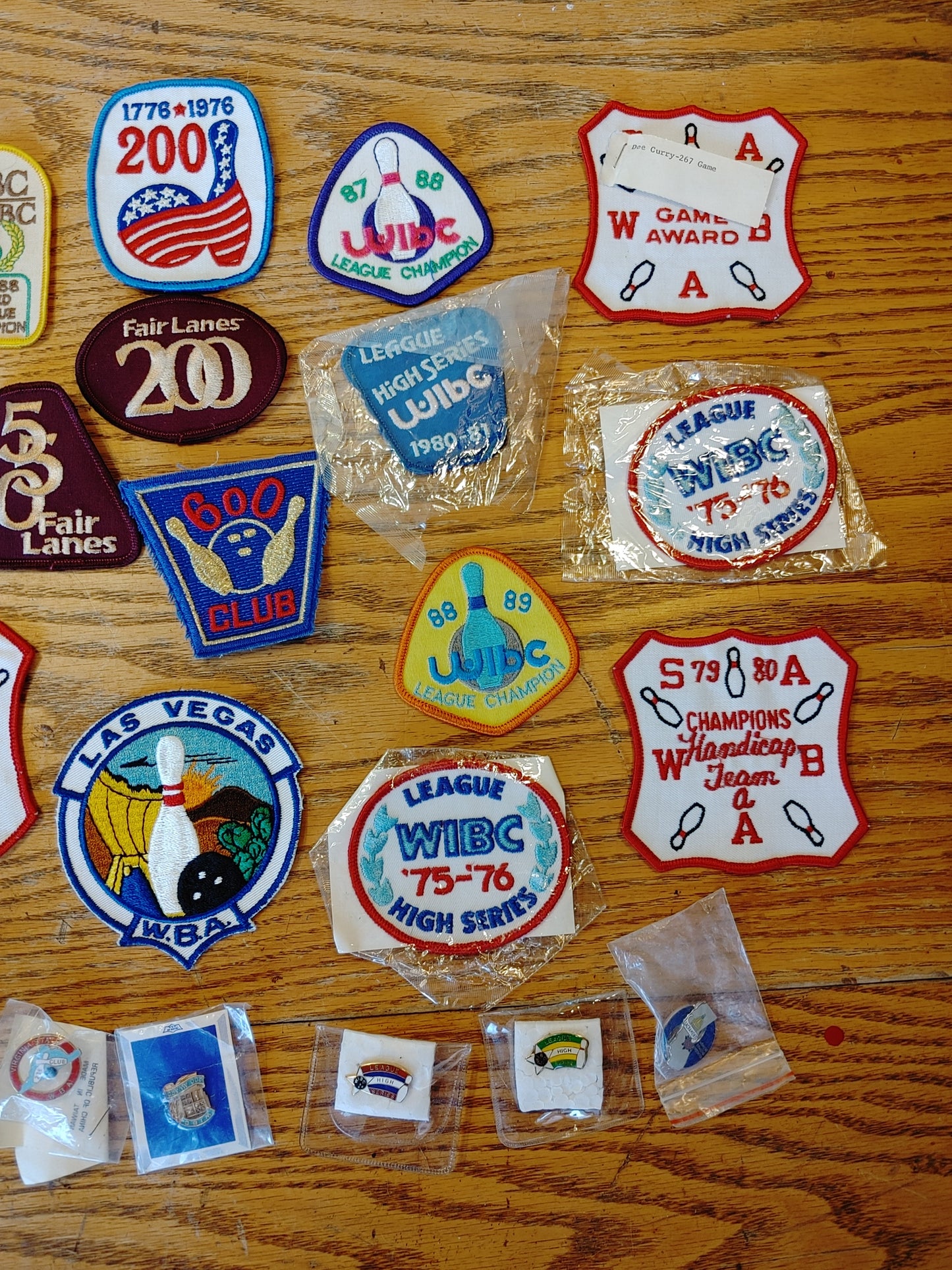 Strike! Vintage Bowling Patch Lot WIBC Others 20 Patches 8 Pins 1 Sticker