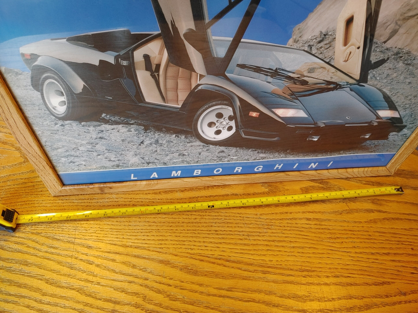 Countach! Vintage Black Lamborghinio Countach Poster Framed